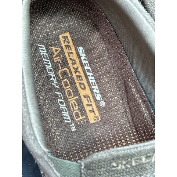 Skechers Mens Relaxed Fit Air-Cooled Memory Foam Slip-On Shoes Size 11 Taupe - Picture 4 of 9